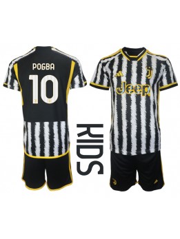 Juventus Paul Pogba #10 Replika Hemmakläder Barn 2023-24 Kortärmad (+ byxor)